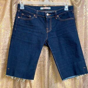 J Brand dark denim cutoff mid-rise Bermuda shorts, size 28